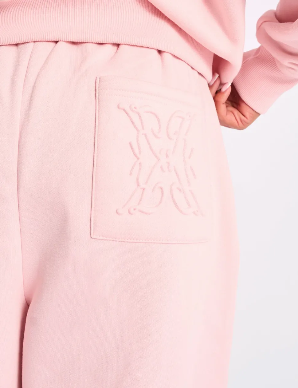 Cheap Kaiia Embossed Wide Leg Joggers Pale Pink Sculpt & Leisure | Kaiia The Label