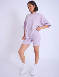 Shop Kaiia Embroidered Bubble Logo Ribbed Cycling Shorts Back In Stock