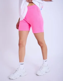 Outlet Kaiia Embroidered Bubble Logo Ribbed Cycling Shorts Bright Sculpt & Leisure | Kaiia The Label