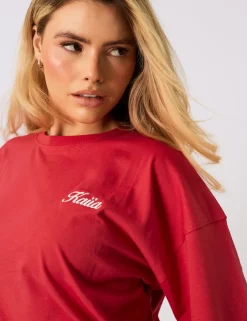 Clearance Kaiia Embroide Logo Oversized T-Shirt Sculpt & Leisure | Kaiia The Label