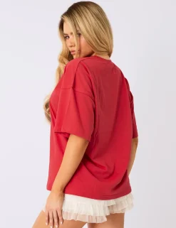 Clearance Kaiia Embroide Logo Oversized T-Shirt Sculpt & Leisure | Kaiia The Label
