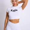 Shop Kaiia Flocked Paris Baby Tee Grey Marl Sculpt & Leisure | Kaiia The Label