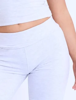 Store Kaiia Fold Over Yoga Pants Light Grey Marl Tracksuits | Tracksuits
