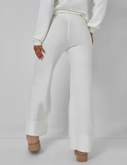 Best Sale Kaiia Knitted Flared Trousers in Cream Sculpt & Leisure | Kaiia The Label