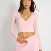 Online Kaiia Lace Trim Wrap Long Sleeve Top Sculpt & Leisure | Kaiia The Label