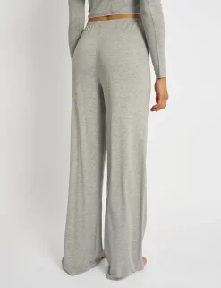 Fashion Kaiia Lace Wrap Top & Trouser Pj Set Grey Melange Sculpt & Leisure | Kaiia The Label