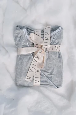 Fashion Kaiia Lace Wrap Top & Trouser Pj Set Grey Melange Sculpt & Leisure | Kaiia The Label