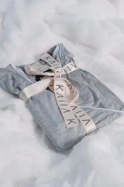 Fashion Kaiia Lace Wrap Top & Trouser Pj Set Grey Melange Sculpt & Leisure | Kaiia The Label