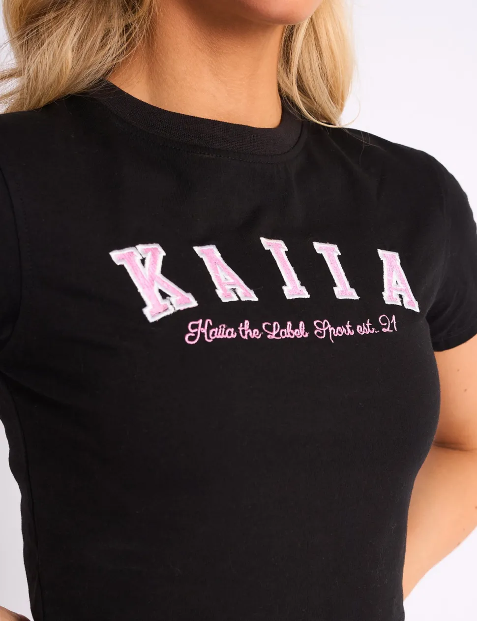 Clearance Kaiia Logo Baby Tee & Pink Sculpt & Leisure | Kaiia The Label