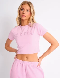 Cheap Kaiia Logo Baby Tee Candy Pink Sculpt & Leisure | Kaiia The Label