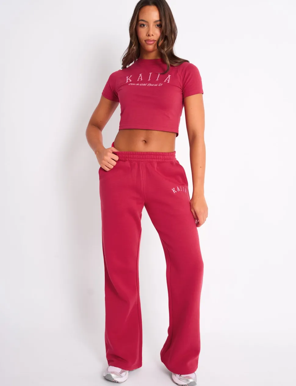 Flash Sale Kaiia Logo Baby Tee Cranberry & Pink Sculpt & Leisure | Kaiia The Label