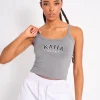 Discount Kaiia Logo Cami Vest Top Charcoal Grey Sculpt & Leisure | Kaiia The Label