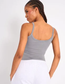 Discount Kaiia Logo Cami Vest Top Charcoal Grey Sculpt & Leisure | Kaiia The Label