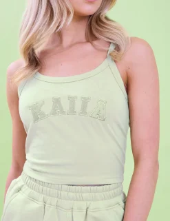 Cheap Kaiia Logo Cami Vest Top Light Green Sculpt & Leisure | Kaiia The Label