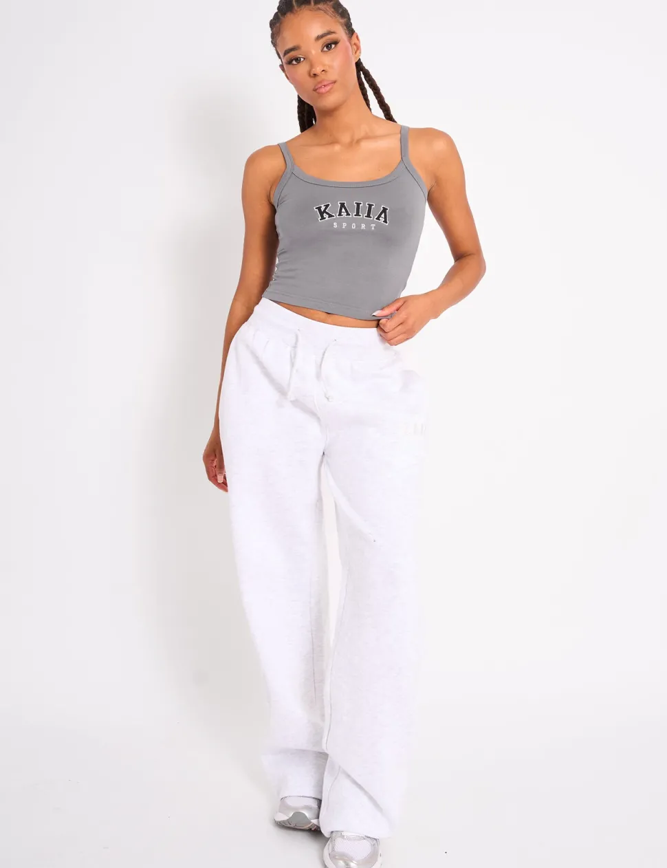 Discount Kaiia Logo Cami Vest Top Charcoal Grey Sculpt & Leisure | Kaiia The Label