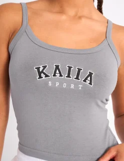Discount Kaiia Logo Cami Vest Top Charcoal Grey Sculpt & Leisure | Kaiia The Label