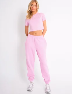 Clearance Kaiia Logo Cuffed Joggers Candy Pink Sculpt & Leisure | Kaiia The Label