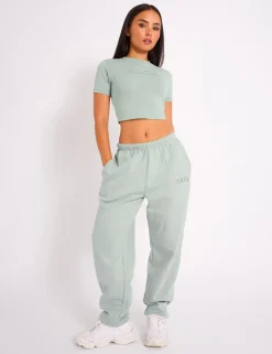 Discount Kaiia Logo Cuffed Joggers Sage Green Sculpt & Leisure | Kaiia The Label