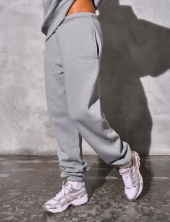 Clearance Kaiia Logo Cuffed Joggers Dove Grey Sculpt & Reset | Sculpt & Leisure