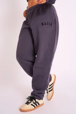 Outlet Kaiia Logo Cuffed Joggers Dark Grey Sculpt & Leisure | Kaiia The Label