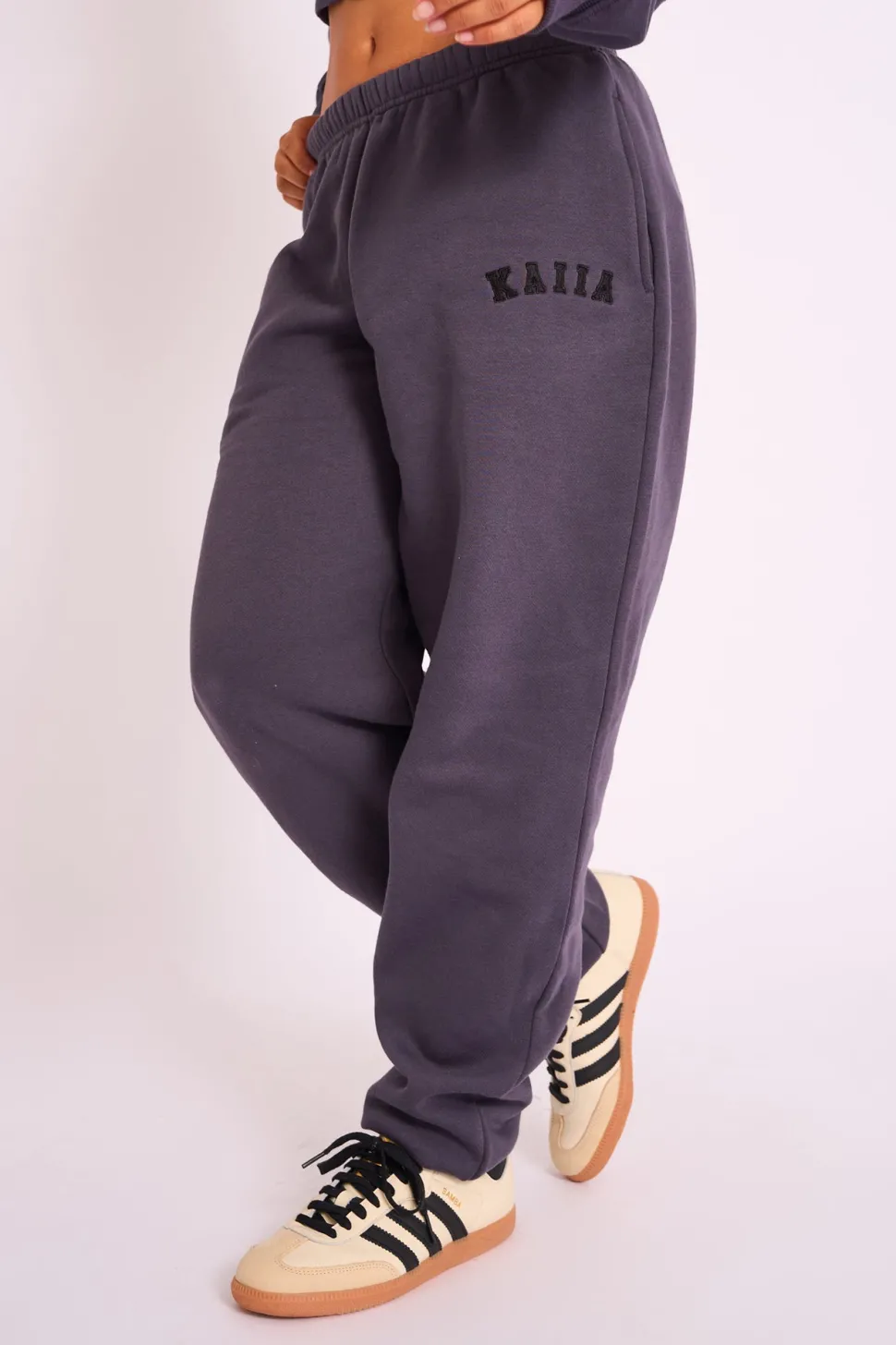 Outlet Kaiia Logo Cuffed Joggers Dark Grey Sculpt & Leisure | Kaiia The Label