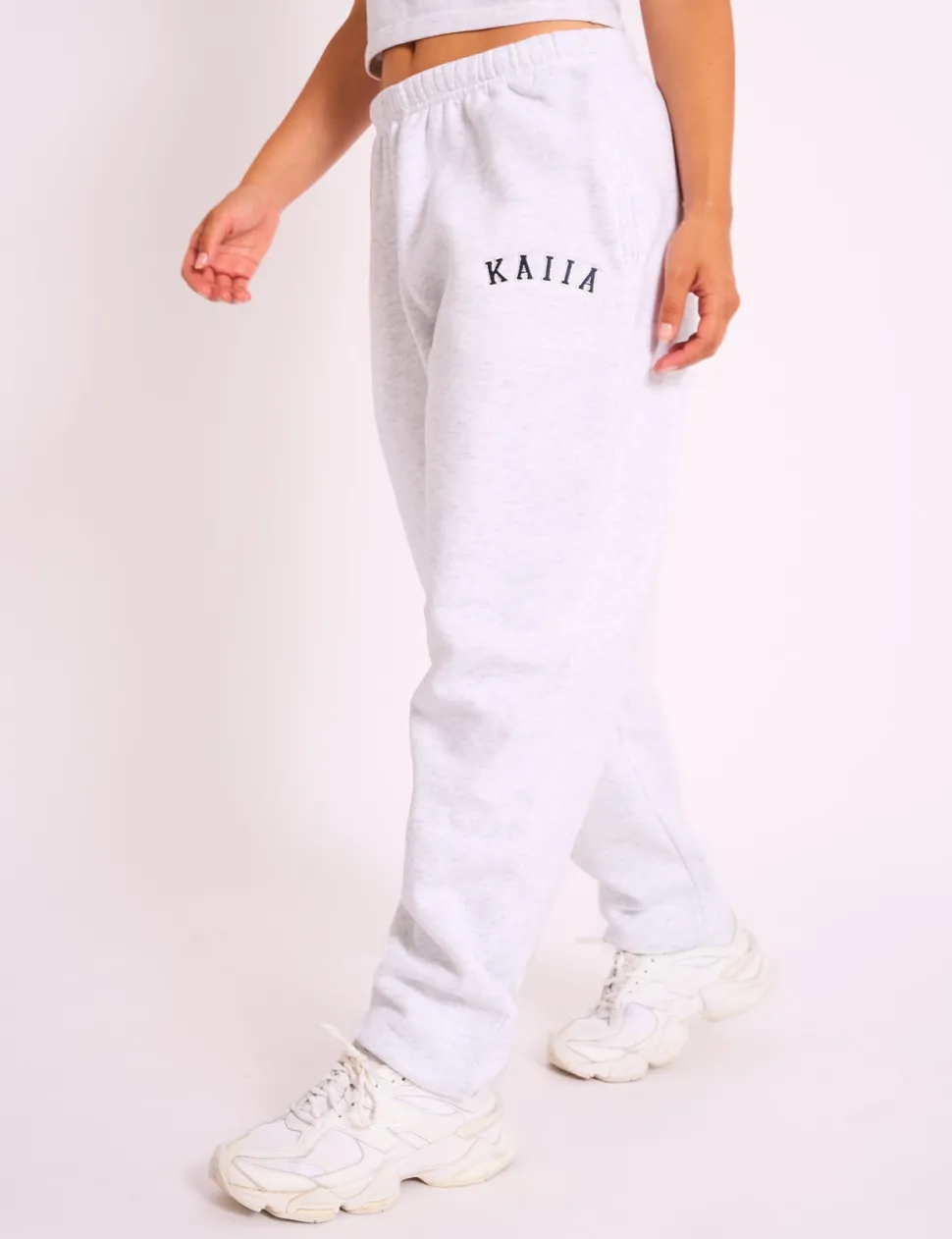 Cheap Kaiia Logo Cuffed Joggers Light Grey Marl Sculpt & Leisure | Kaiia The Label