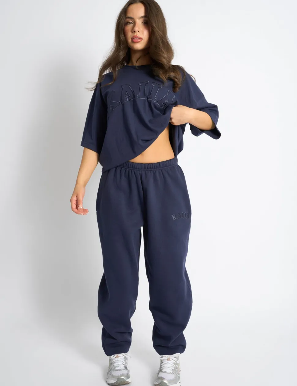 Cheap Kaiia Logo Cuffed Leg Joggers Deep Blue Sculpt & Leisure | Kaiia The Label