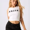 Cheap Kaiia Logo Denim Applique Ribbed Vest Top Sculpt & Leisure | Kaiia The Label