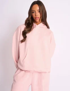 Clearance Kaiia Logo Embossed Oversized Hoodie Pale Pink Sculpt & Leisure | Kaiia The Label