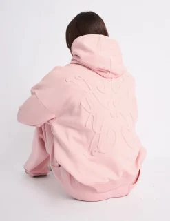 Clearance Kaiia Logo Embossed Oversized Hoodie Pale Pink Sculpt & Leisure | Kaiia The Label