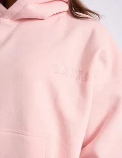 Clearance Kaiia Logo Embossed Oversized Hoodie Pale Pink Sculpt & Leisure | Kaiia The Label