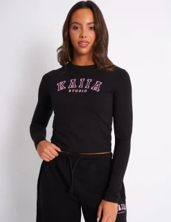 New Kaiia Logo Long Sleeve Baby Tee & Pink Sculpt & Leisure | Kaiia The Label