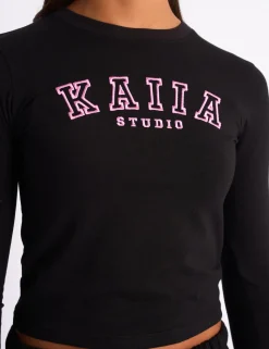 New Kaiia Logo Long Sleeve Baby Tee & Pink Sculpt & Leisure | Kaiia The Label