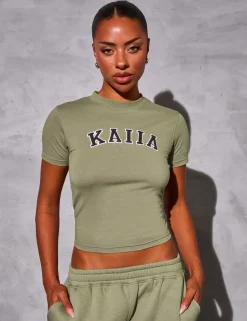 Cheap Kaiia Logo Longline Baby Tee Sculpt & Reset | Sculpt & Leisure