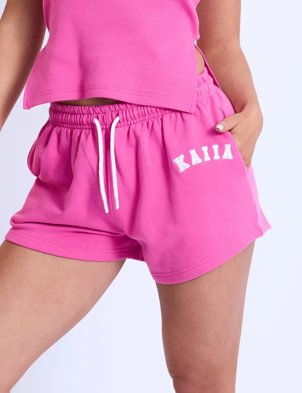 Online Kaiia Logo Mini Sweat Shorts Hot Back In Stock | Sculpt & Leisure