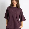 Sale Kaiia Logo Oversized T-Shirt Dark Cherry Sculpt & Leisure | Kaiia The Label