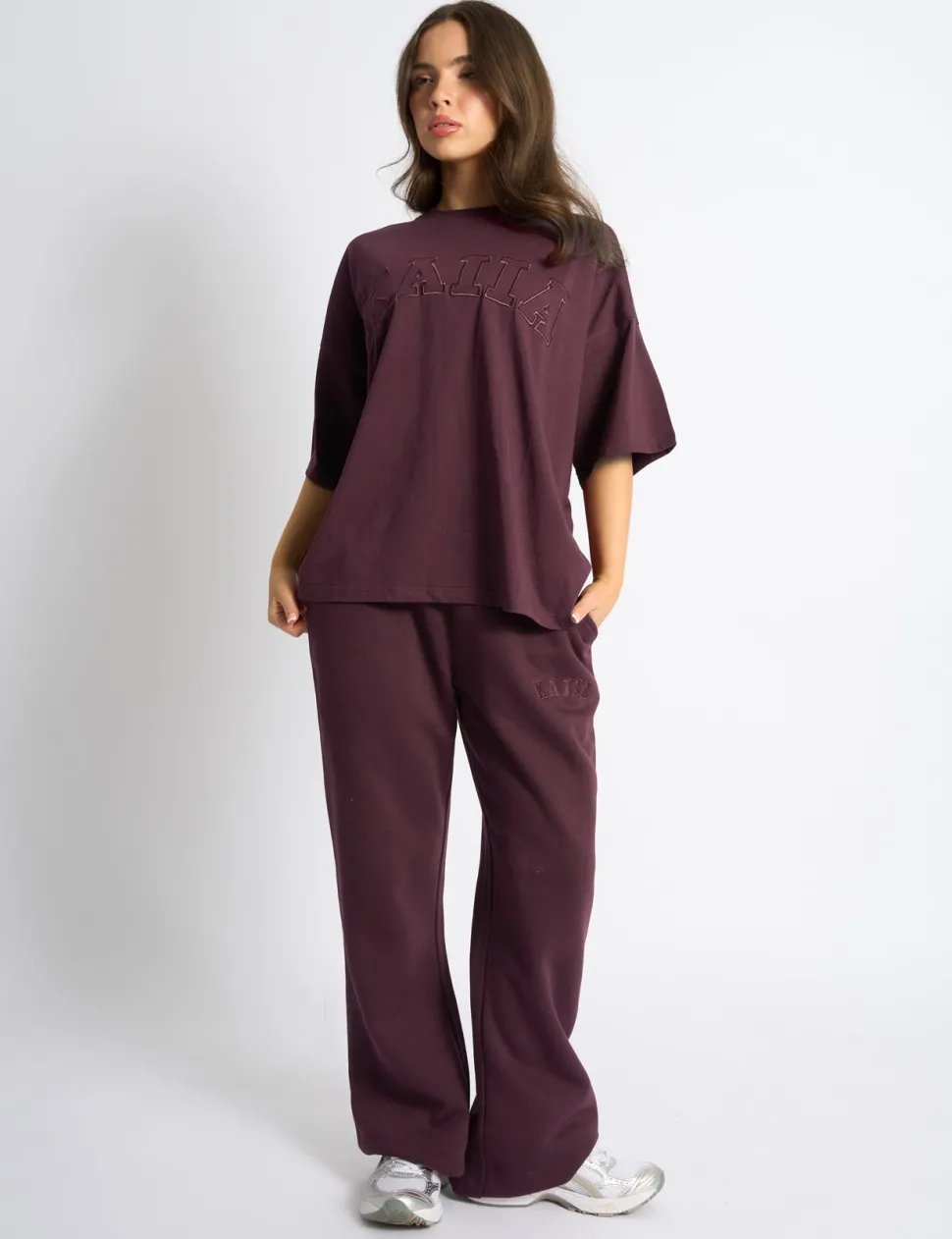 Sale Kaiia Logo Oversized T-Shirt Dark Cherry Sculpt & Leisure | Kaiia The Label