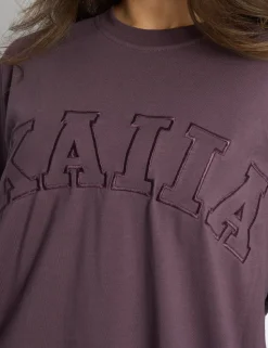Best Sale Kaiia Logo Oversized T-Shirt Deep Purple Sculpt & Leisure | Kaiia The Label