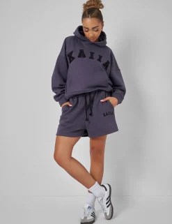 Fashion Kaiia Logo Relaxed Sweat Short Dark Curve | Sculpt & Leisure