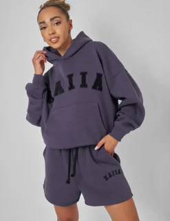 Fashion Kaiia Logo Relaxed Sweat Short Dark Curve | Sculpt & Leisure