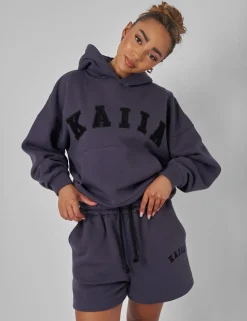 Fashion Kaiia Logo Relaxed Sweat Short Dark Curve | Sculpt & Leisure