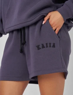 Fashion Kaiia Logo Relaxed Sweat Short Dark Curve | Sculpt & Leisure