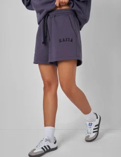 Fashion Kaiia Logo Relaxed Sweat Short Dark Curve | Sculpt & Leisure