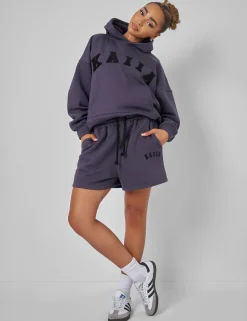 Fashion Kaiia Logo Relaxed Sweat Short Dark Curve | Sculpt & Leisure