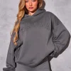 Cheap Kaiia Logo Rib Panel Hoodie Slate Grey Sculpt & Reset | Sculpt & Leisure