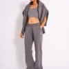Flash Sale Kaiia Logo Straight Leg Joggers Slate Grey Sculpt & Reset | Sculpt & Leisure