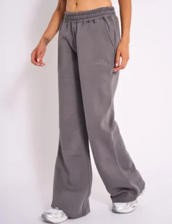 Flash Sale Kaiia Logo Straight Leg Joggers Slate Grey Sculpt & Reset | Sculpt & Leisure
