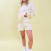 Online Kaiia Logo Sweat Shorts Lemon Back In Stock | Sculpt & Leisure