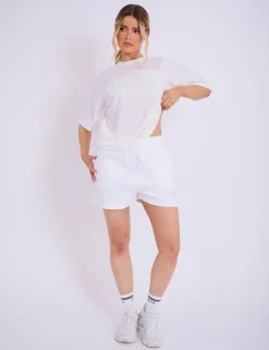 Flash Sale Kaiia Logo Sweat Shorts Off White Sculpt & Leisure | Kaiia The Label