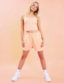 Cheap Kaiia Logo Sweat Shorts Peach Back In Stock | Sculpt & Leisure